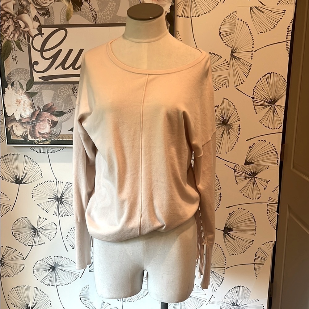 J Society XS Elegant Cream Long-Sleeve Top